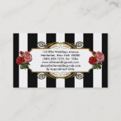 Elegant Elite Stripes |Gold Floral Wedding Planner Visitekaartje (Achterkant)