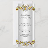 Elegant Elite White Jewel Gold Birthday Party Kaart (Achterkant)