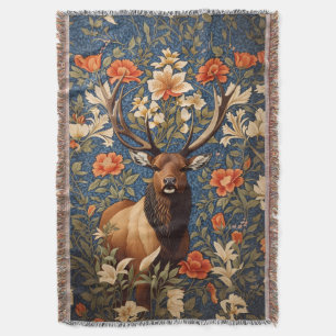 Elegant Elk William Morris Geïnspireerd Bloemen Deken