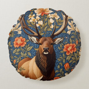Elegant Elk William Morris Geïnspireerd Bloemen Rond Kussen