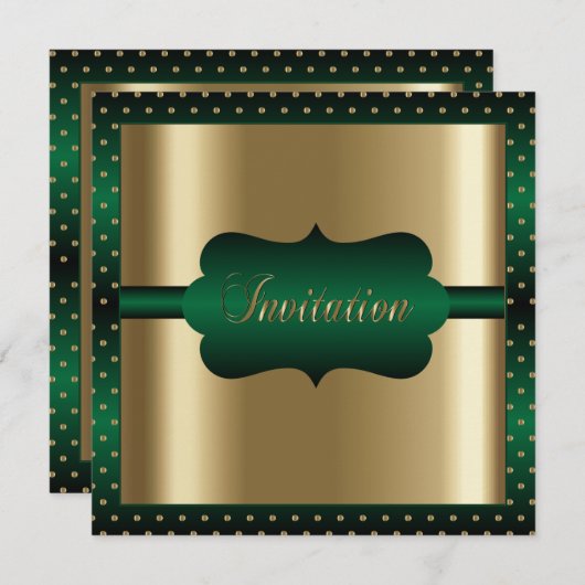 Elegant Elke Gelegenheid | Groen en Goud Kaart (Voorkant / Achterkant)