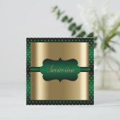 Elegant Elke Gelegenheid | Groen en Goud Kaart (Staand voorkant)