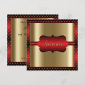 Elegant elke gelegenheid | Rood en goud Kaart (Voorkant / Achterkant)