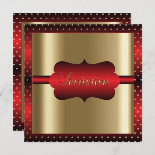 Elegant elke gelegenheid | Rood en goud Kaart (Voorkant / Achterkant)