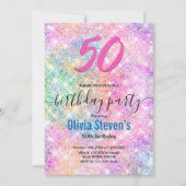 Elegant elke leeftijd iriserende eenhoorn regenboo kaart (Voorkant)