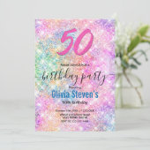 Elegant elke leeftijd iriserende eenhoorn regenboo kaart (Staand voorkant)