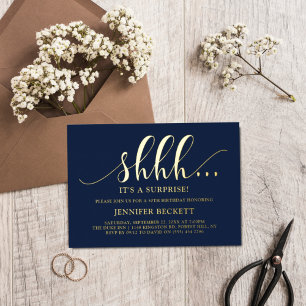 Elegant Elke leeftijd verrassende verjaardag Echte Folie Uitnodiging