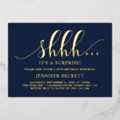 Elegant Elke leeftijd verrassende verjaardag Echte Folie Uitnodiging (Voorkant)