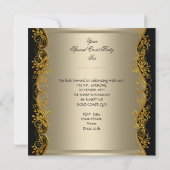 Elegant elke partij koffie met gouden rode rozen v kaart (Achterkant)