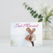 Elegant Elopement Bruiloft Aankondigingskaart (Staand voorkant)