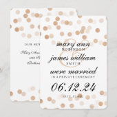 Elegant Elopement Faux Folie Glitter Lights Aankondiging (Voorkant / Achterkant)