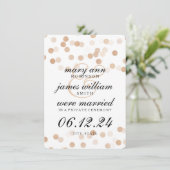 Elegant Elopement Faux Folie Glitter Lights Aankondiging (Staand voorkant)