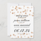 Elegant Elopement Faux Folie Glitter Lights Aankondiging (Voorkant)