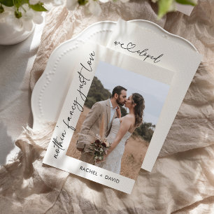 Elegant Elopement Party Foto Huwelijksreceptie Kaart
