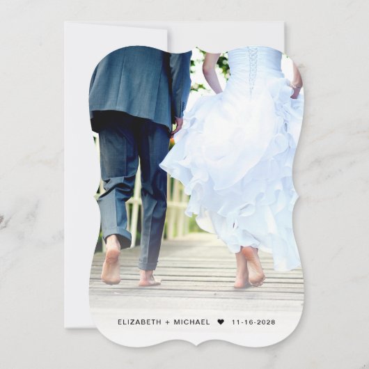 Elegant Elopement Photo Wedding Reception Kaart (Achterkant)