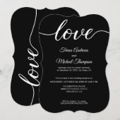Elegant Elopement Wedding Reception Black White Kaart (Voorkant / Achterkant)