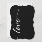 Elegant Elopement Wedding Reception Black White Kaart (Achterkant)