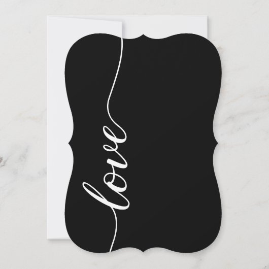 Elegant Elopement Wedding Reception Black White Kaart (Achterkant)