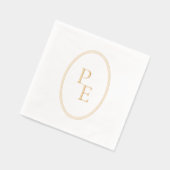 Elegant Embleem Dubbel Ovaal Luxe Moderne Monogram Folie Servetten (Links)