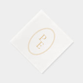 Elegant Embleem Dubbel Ovaal Luxe Moderne Monogram Folie Servetten (Rechts)