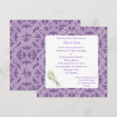 ELEGANT EMBOSS KIJKT PAARSE WEDDING INVITATIE UIT KAART (Voorkant / Achterkant)