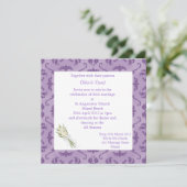 ELEGANT EMBOSS KIJKT PAARSE WEDDING INVITATIE UIT KAART (Staand voorkant)