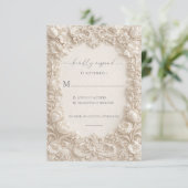 Elegant Embossed Floral Wedding Response Cards Kaart (Staand voorkant)