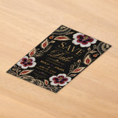 Elegant Embroidered Floral Acryl Uitnodigingen (Laagn)
