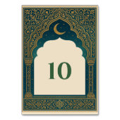 Elegant Emerald and Gold Arch Wedding Table Number Kaart (Achterkant)