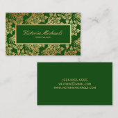 Elegant Emerald and Gold Foil Visitekaartje (Voorkant / Achterkant)