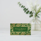 Elegant Emerald and Gold Foil Visitekaartje (Staand voorkant)