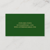 Elegant Emerald and Gold Foil Visitekaartje (Achterkant)