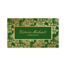Elegant Emerald and Gold Foil Visitekaartje