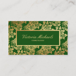 Elegant Emerald and Gold Foil Visitekaartje
