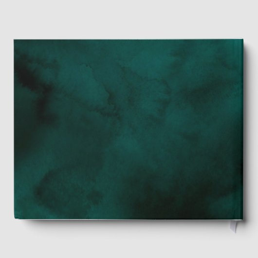 Elegant Emerald and Gold Script Wedding Gastenboek (Achterkant)