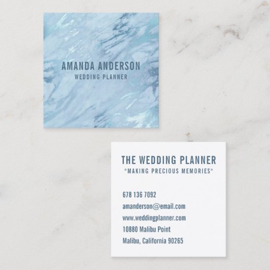 Elegant Emerald Blue Marble | Visitekaartje (Voorkant / Achterkant)