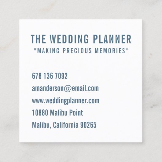 Elegant Emerald Blue Marble | Visitekaartje (Achterkant)