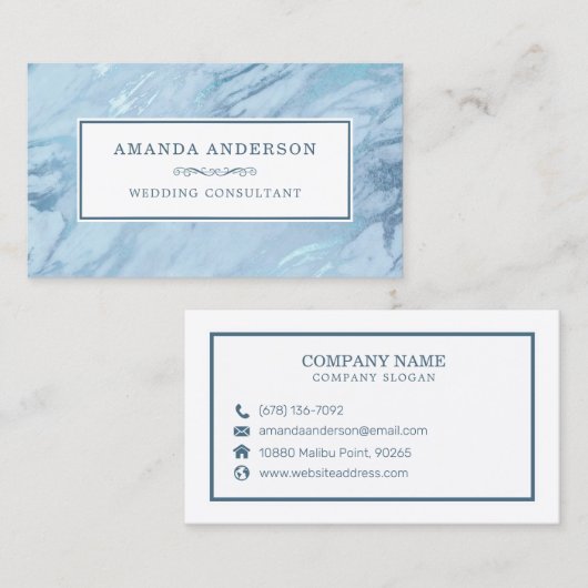 Elegant Emerald Blue Marble | VISITEKAARTJE (Voorkant / Achterkant)