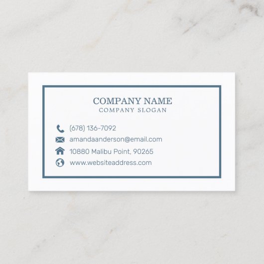 Elegant Emerald Blue Marble | VISITEKAARTJE (Achterkant)