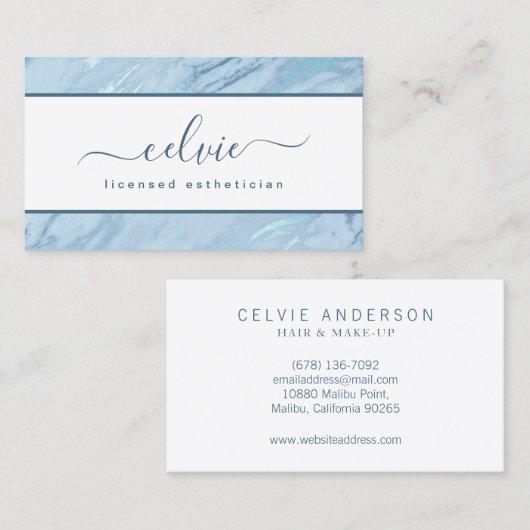 Elegant Emerald Blue Marble | VISITEKAARTJE (Voorkant / Achterkant)