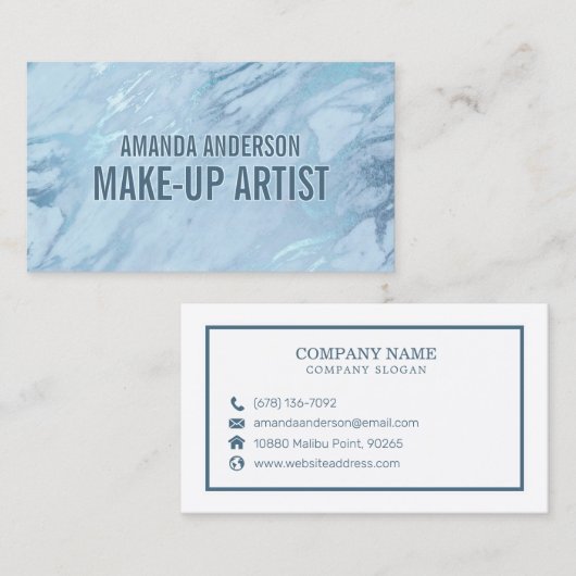 Elegant Emerald Blue Marble | VISITEKAARTJE (Voorkant / Achterkant)