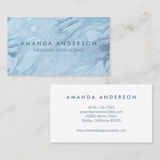 Elegant Emerald Blue Marble | VISITEKAARTJE (Voorkant / Achterkant)