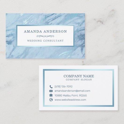 Elegant Emerald Blue Marble | VISITEKAARTJE (Voorkant / Achterkant)