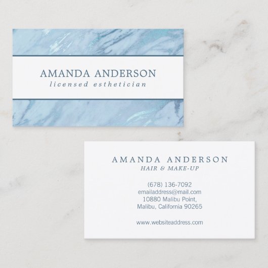 Elegant Emerald Blue Marble | VISITEKAARTJE (Voorkant / Achterkant)