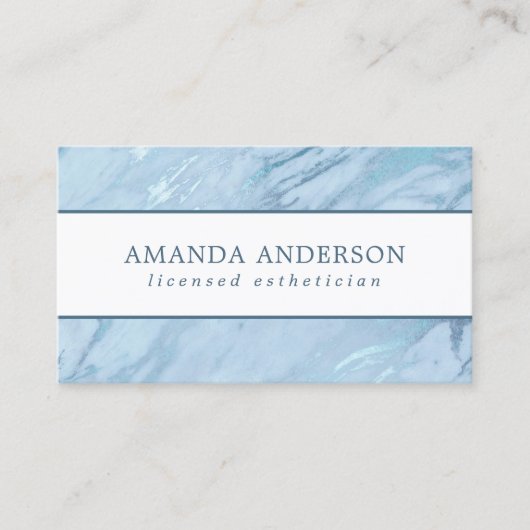 Elegant Emerald Blue Marble | VISITEKAARTJE (Voorkant)