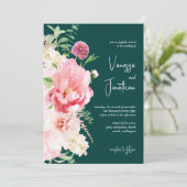 Elegant Emerald Blush Floral voornaam Dark Moody Kaart (Staand voorkant)