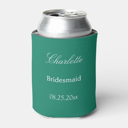 Elegant Emerald Bridesmaid Favor Koelbox Blikjeskoeler (Blikje Voorkant)