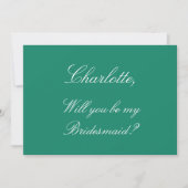 Elegant Emerald Bridesmaid-voorstel Uitnodiging (Voorkant)