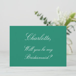 Elegant Emerald Bridesmaid-voorstel Uitnodiging