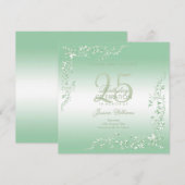Elegant Emerald Decoration 25th Birthday Save The Date (Voorkant / Achterkant)